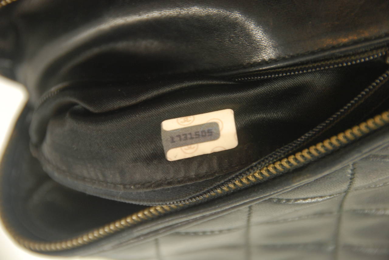 Vintage 1980s Chanel Black Quilted Shoulder Bag 2
