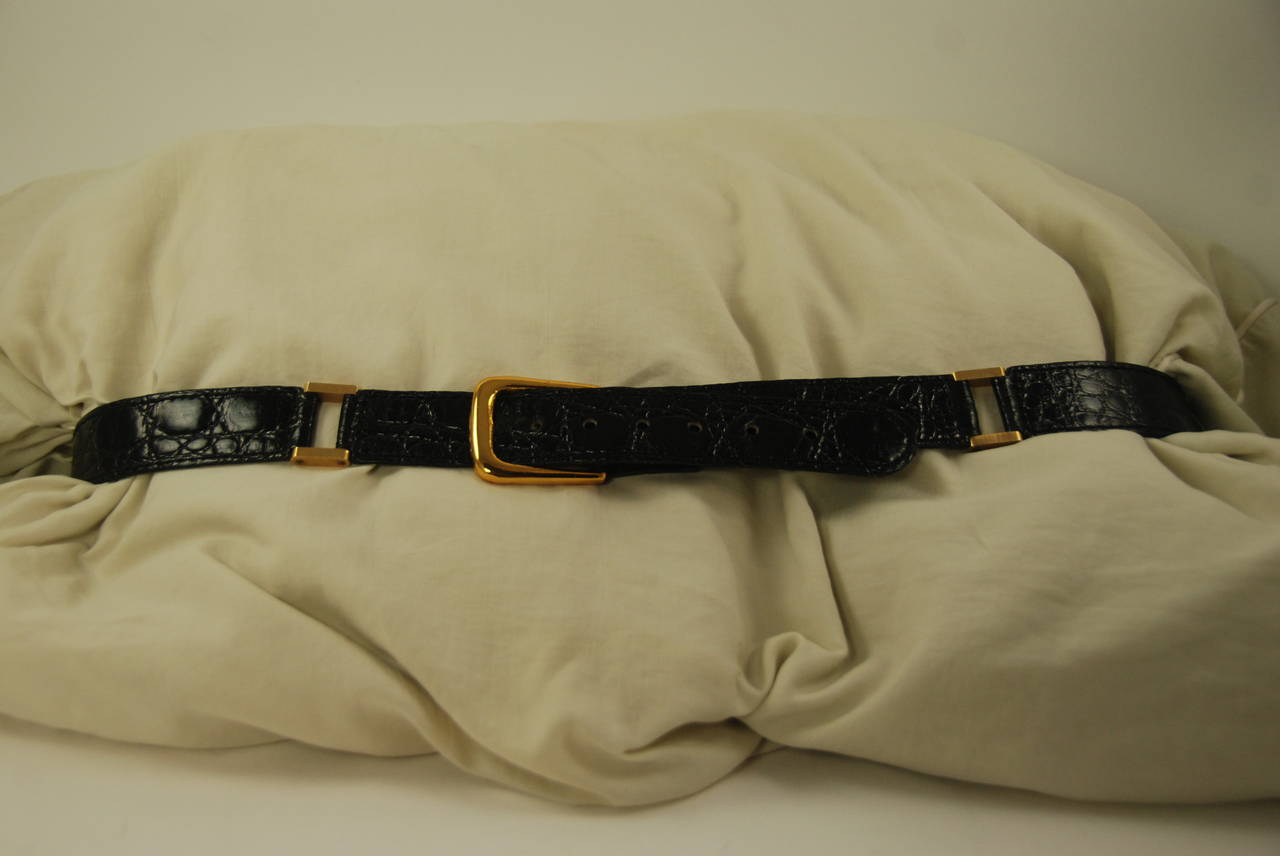 Black Crocodile Balmain Belt For Sale 2