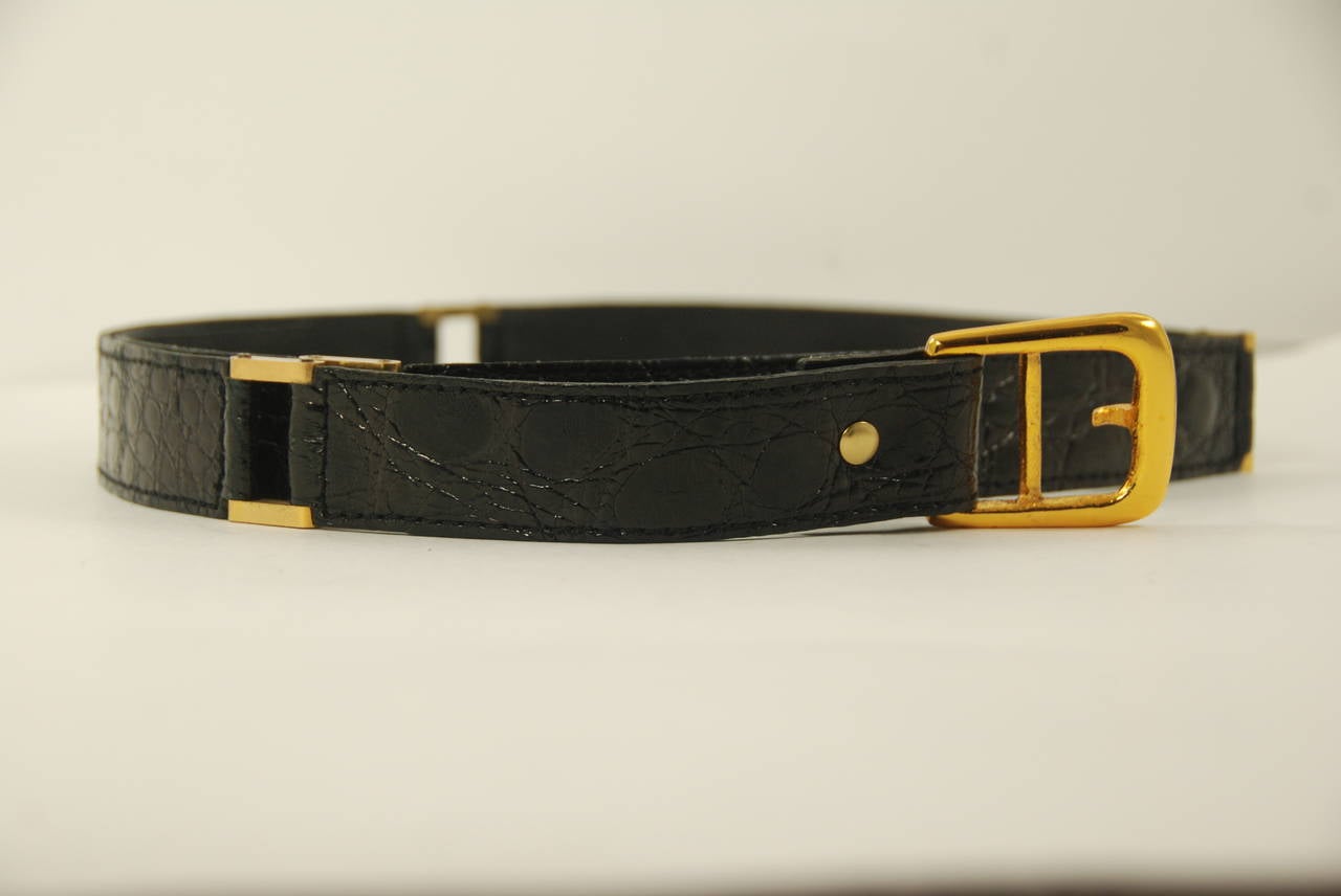 Black Crocodile Balmain Belt For Sale 4