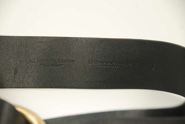 Donna Karen Black Leather Belt In Excellent Condition In New York, NY