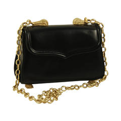1991 Black Leather Kieselstein-Cord Shoulder Bag