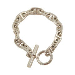Hermes Chaine d'Ancre Silver Bracelet TGM Size