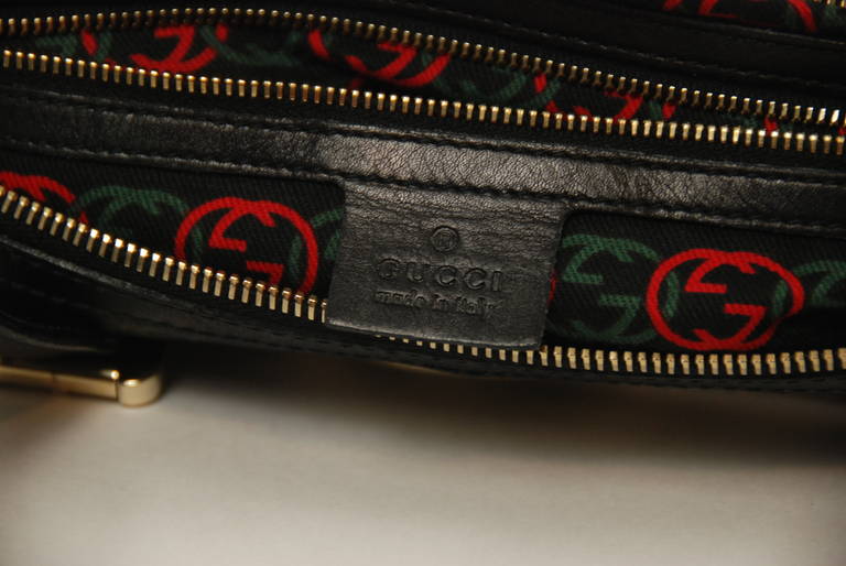 Gucci Black Leather Boston Bag 1