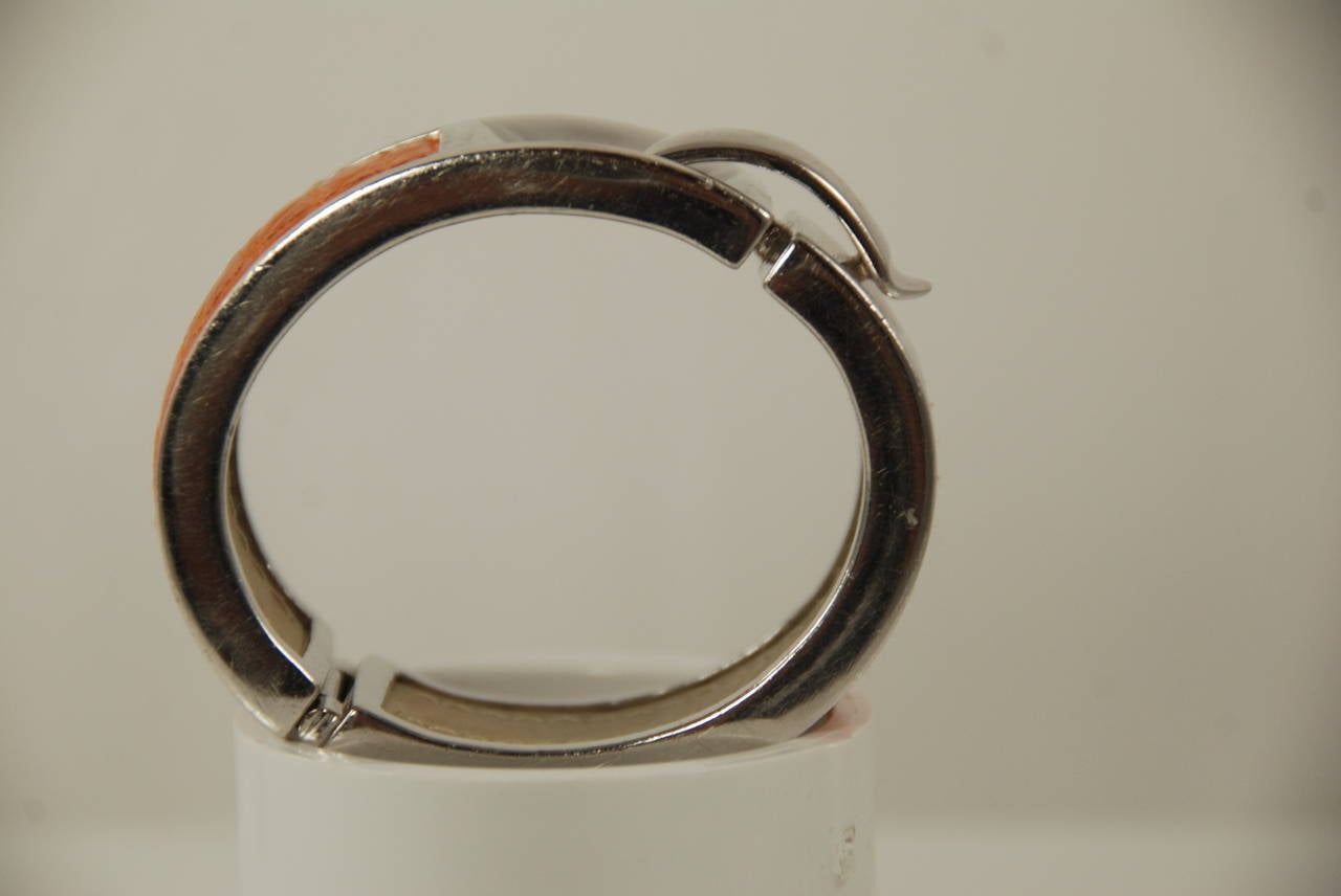 Paul Morelli Sterling & Alligator Buckle Bracelet In Excellent Condition For Sale In New York, NY