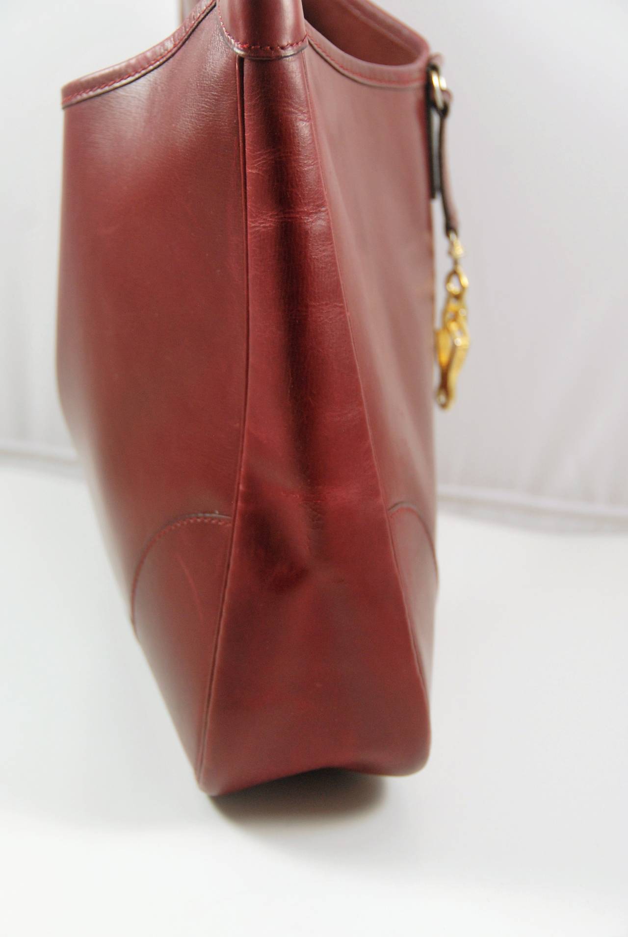 Vintage Hermes Burgundy Trim Bag in Box Leather 30 cm For Sale at ...