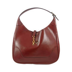 Vintage Hermes Burgundy Trim Bag in Box Leather 30 cm