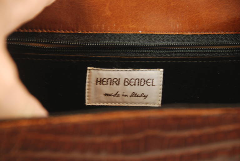 Brown Alligator Shoulder/Crossbody Bag  Henri Bendel For Sale 2