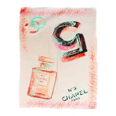 2010s Chanel Chalis Grafitti Extra Large Scarf/Shawl