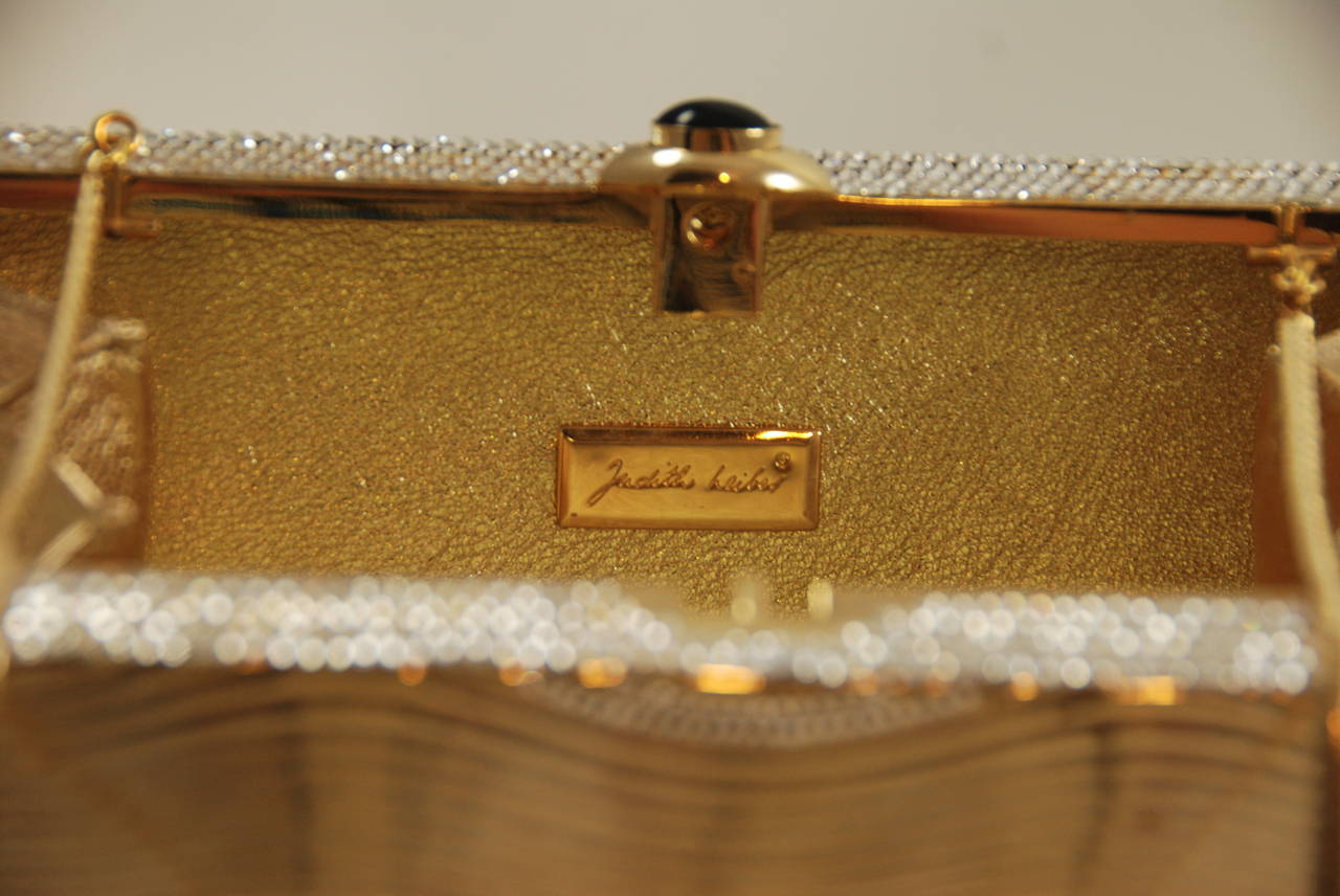 1990s Judith Leiber Gold Minaudiere 3