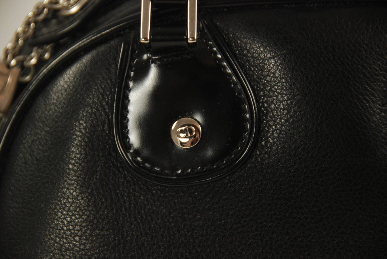 Women's Dior Black Bowling Ball Style Bag with Dice Charms