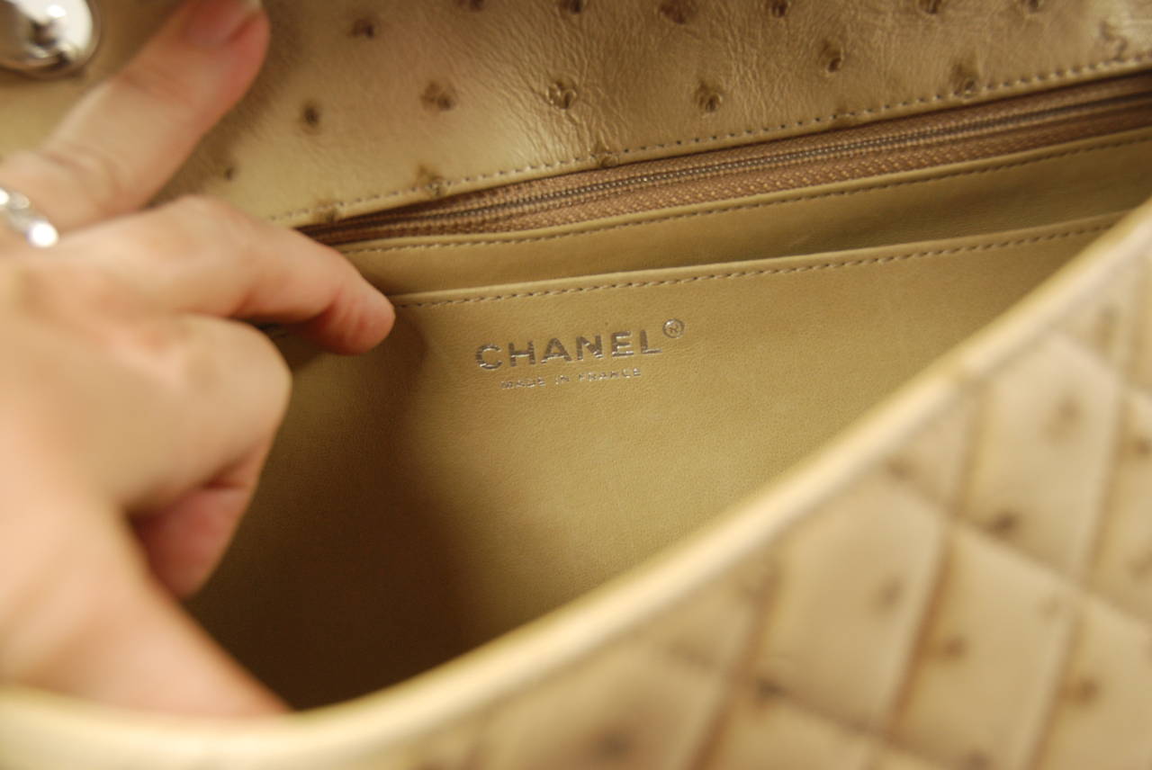 Rare Chanel Ostrich Jumbo Flap Bag 3