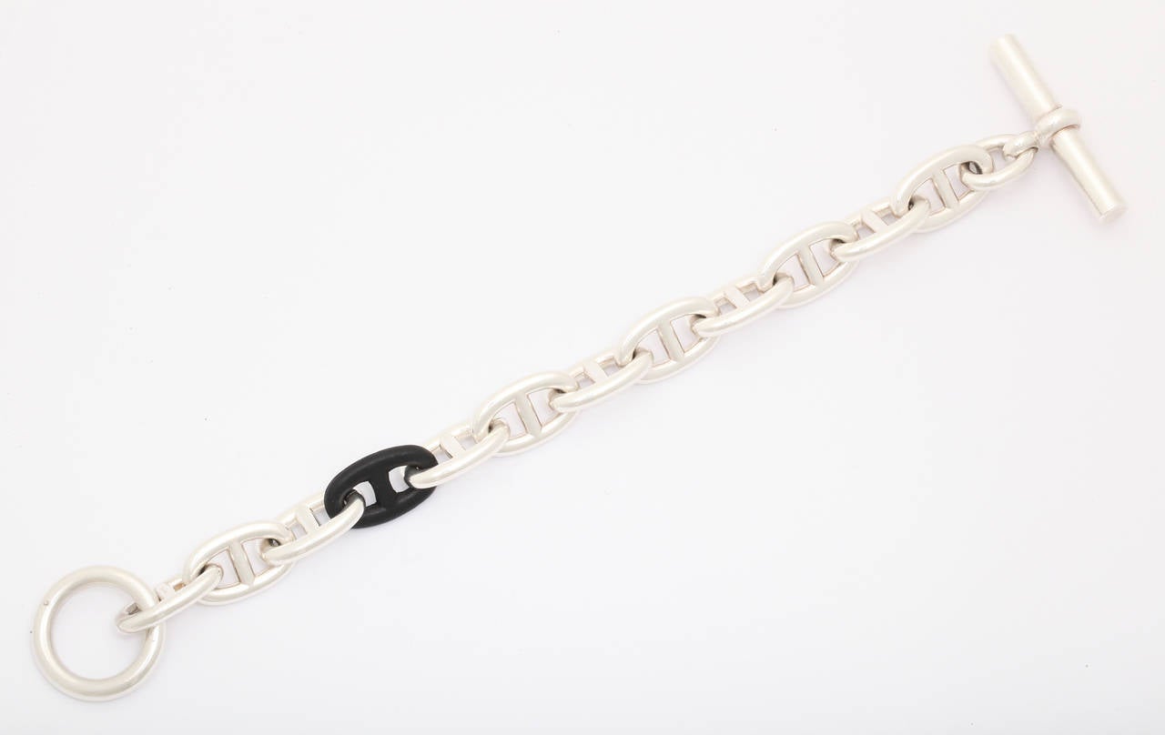 Hermes Sterling Silver Chaine d'Ancre Bracelet In Excellent Condition In New York, NY