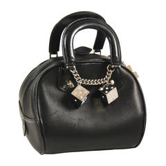 Dior Black Bowling Ball Style Bag with Dice Charms