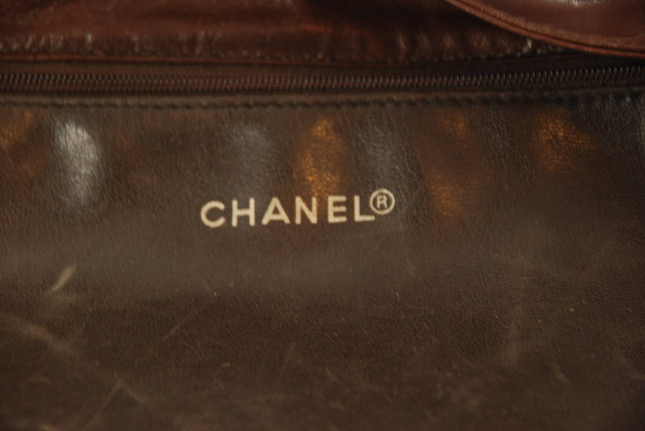 1970s Brown Lambskin Chanel Tote 2
