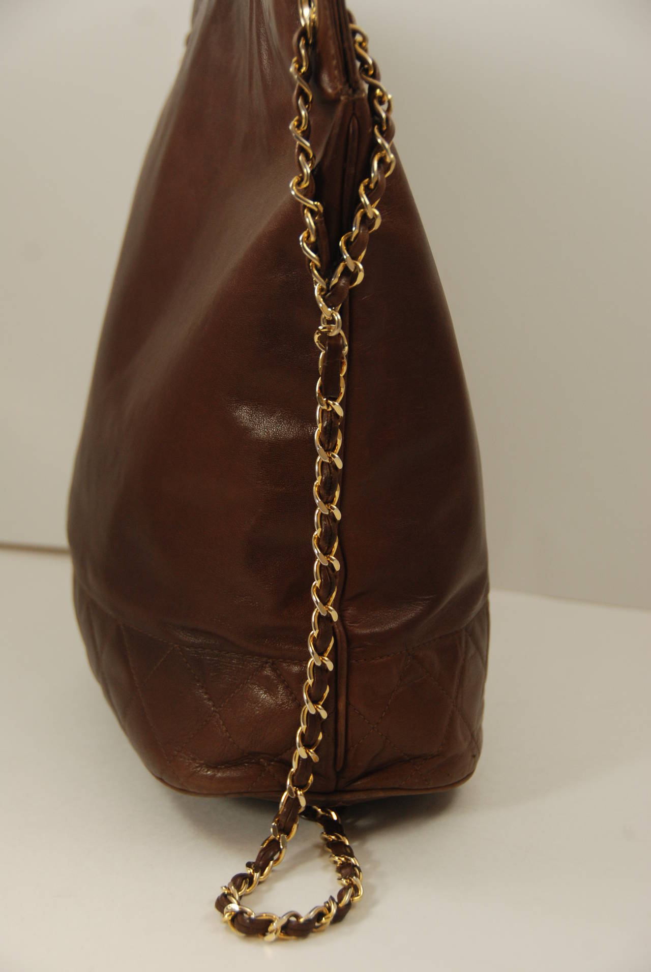 1970s Brown Lambskin Chanel Tote 1