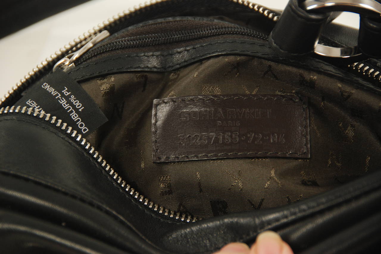 Sonia Rykiel Black Leather Shoulder Bag For Sale 2