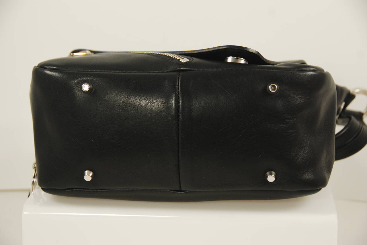 Sonia Rykiel Black Leather Shoulder Bag For Sale 1