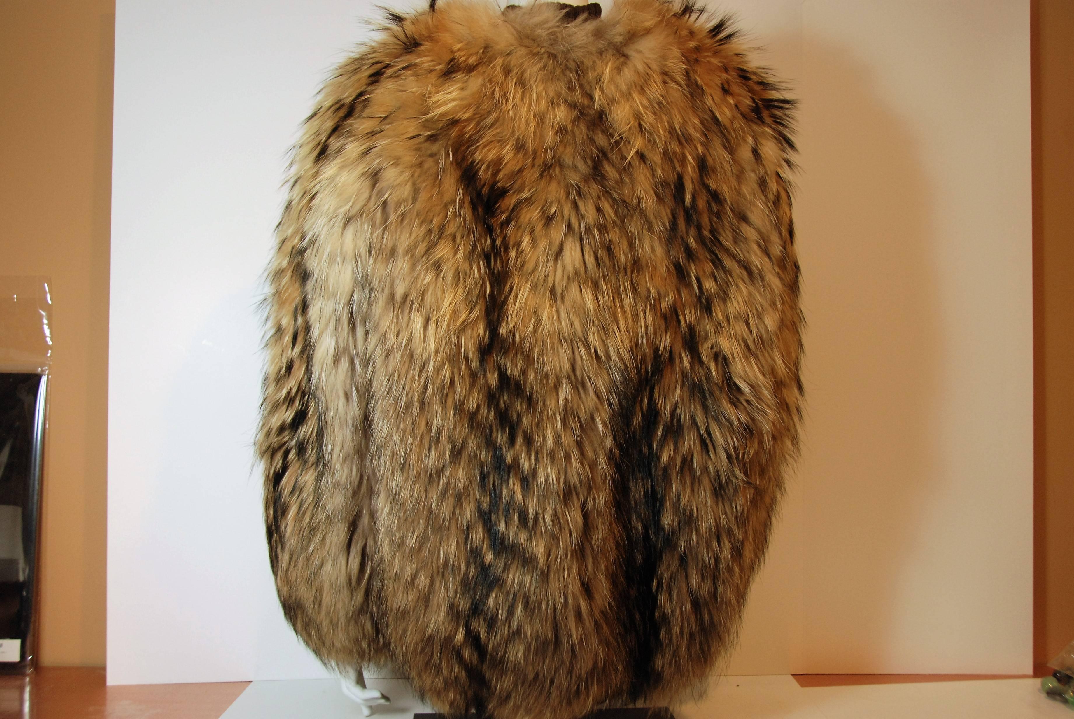Brown 2000s Hermes Tunaki Fur Jacket For Sale