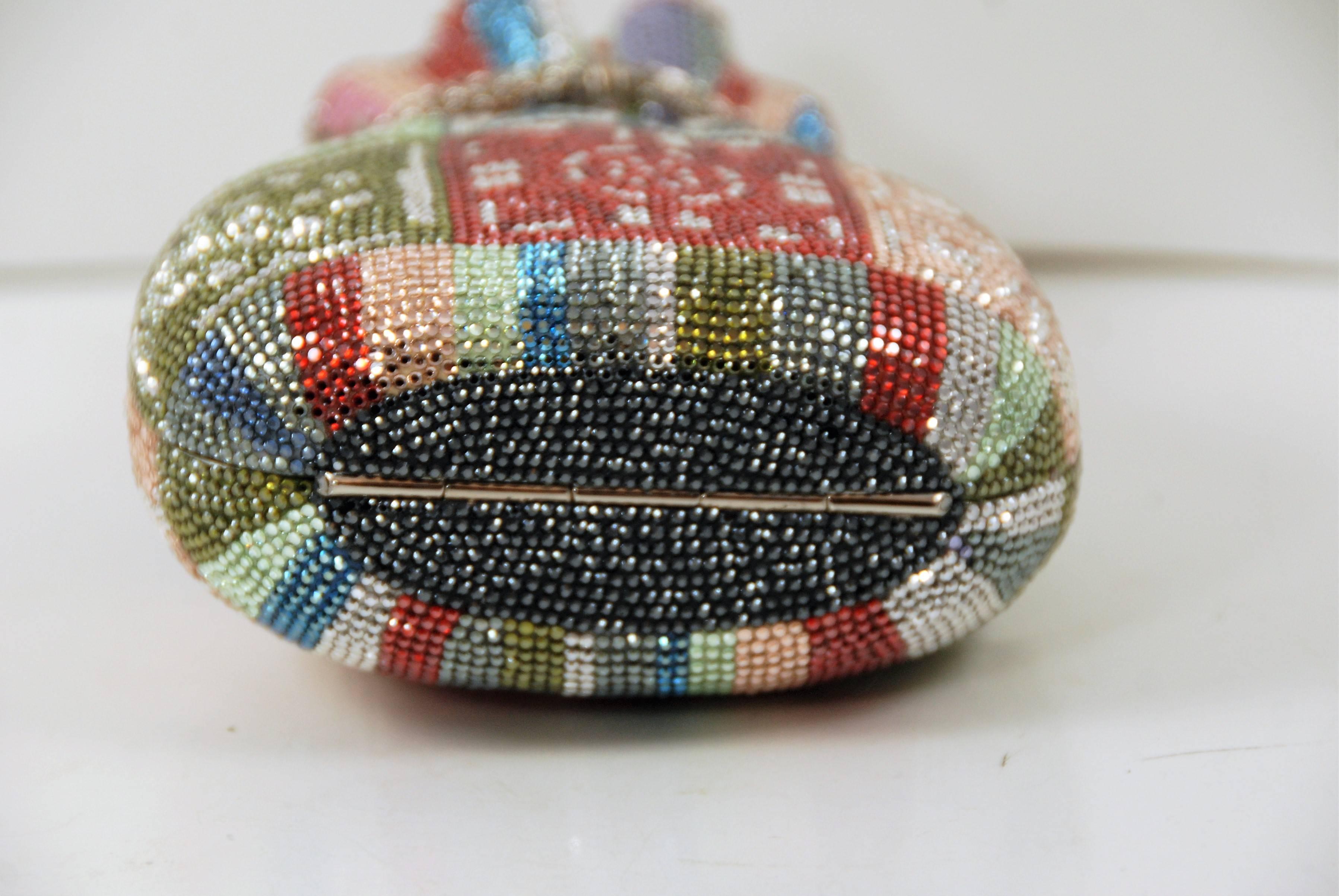 1990s Judith Leiber Full Bead Misers Purse Minaudiere For Sale 1