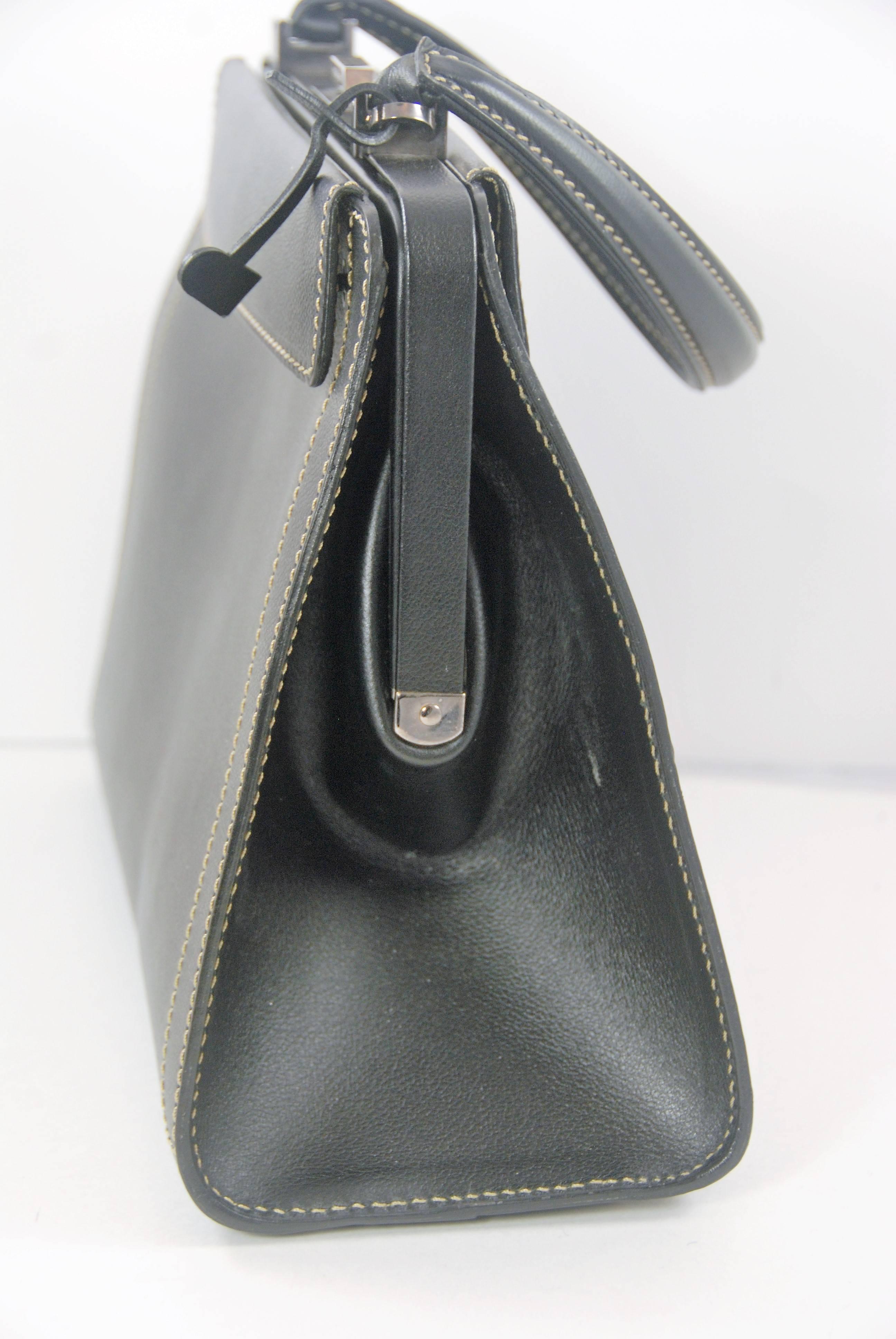 Women's Delvaux Black Leather Illusion Bag with Optional Broadtail Cover