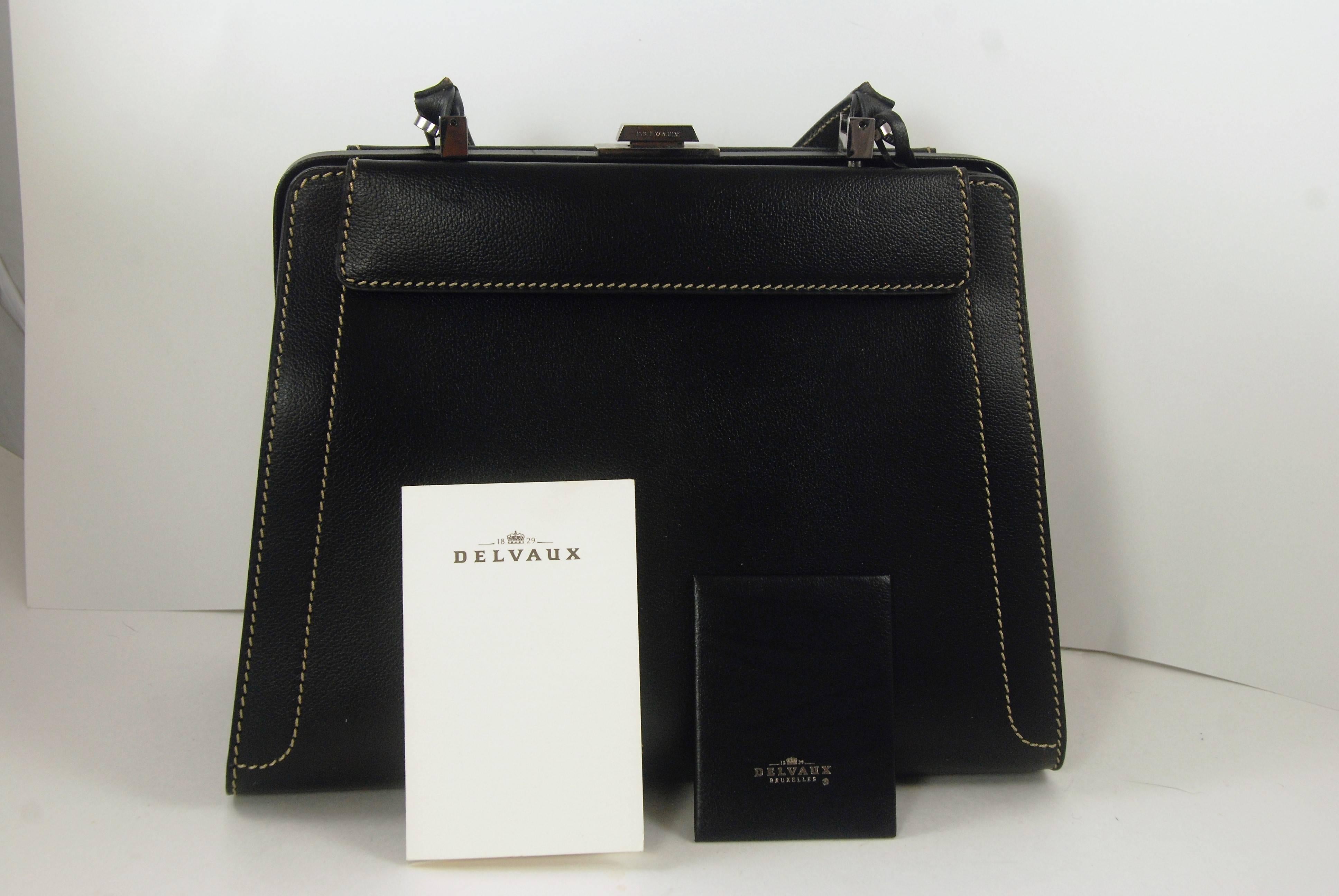 Delvaux Black Leather Illusion Bag with Optional Broadtail Cover 6