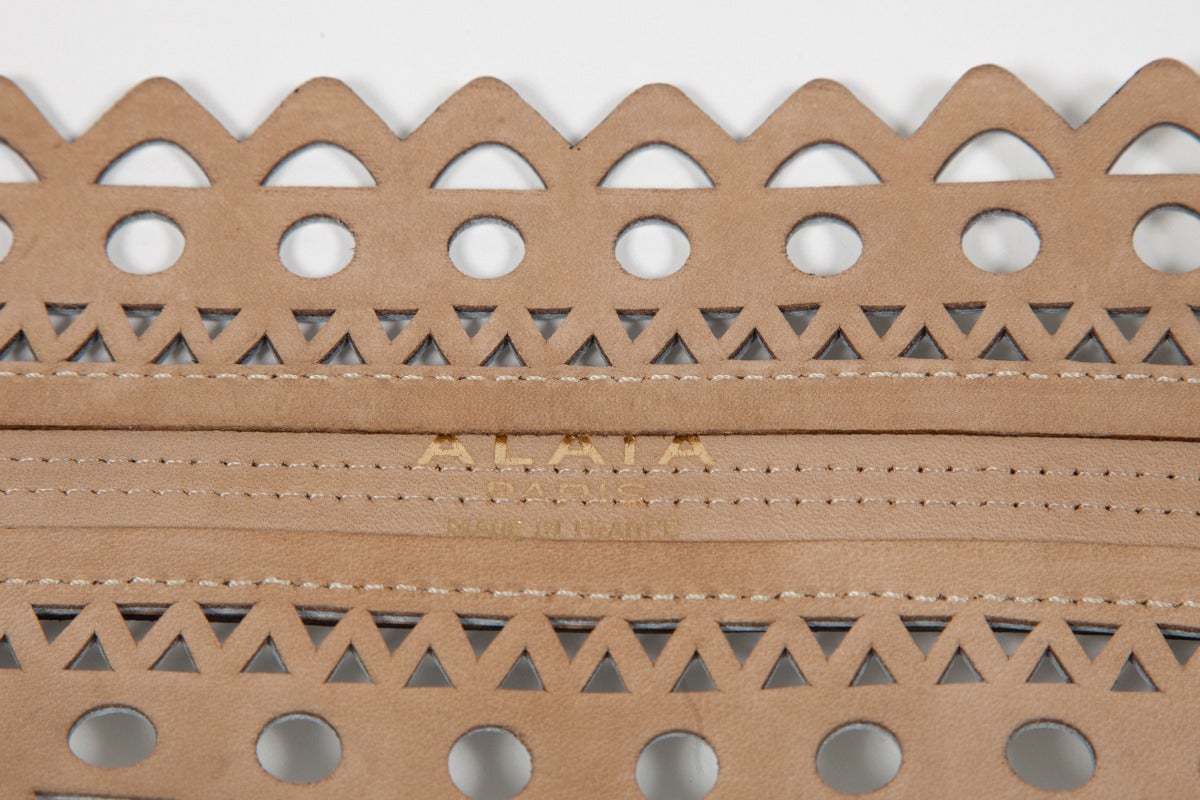 Alaia Laser Cut Leather Corset Belt at 1stDibs