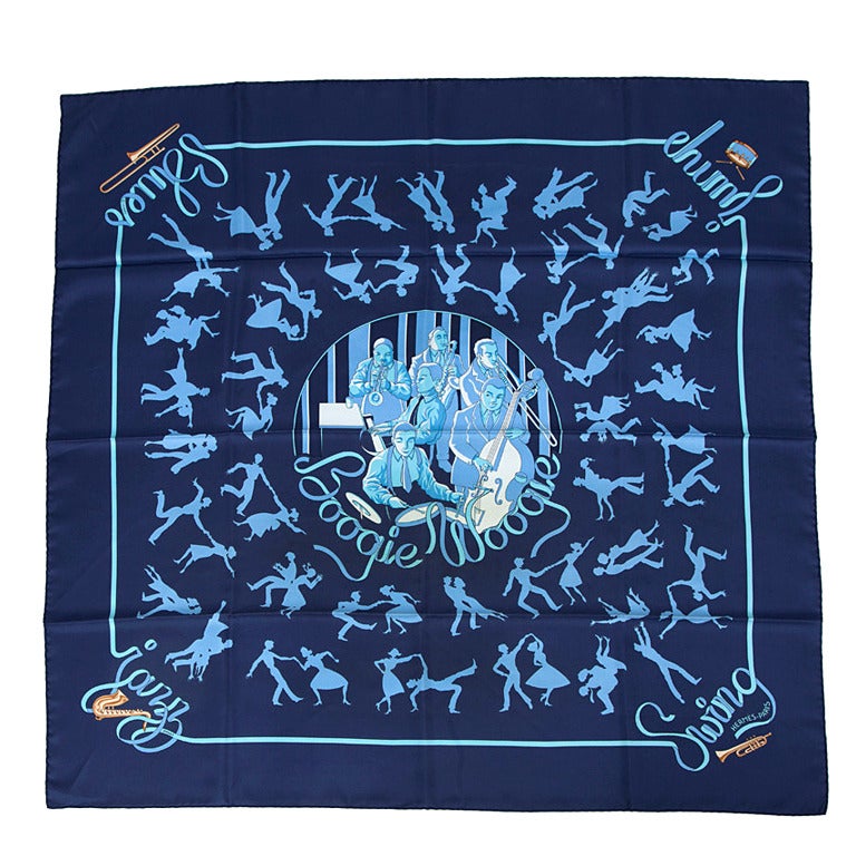 2003 Hermes "Boogie Woogie" Silk Twill Carré Scarf