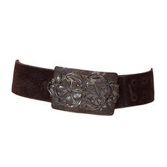 Rare Yves Saint Laurent "Art Nouveau" Suede Belt