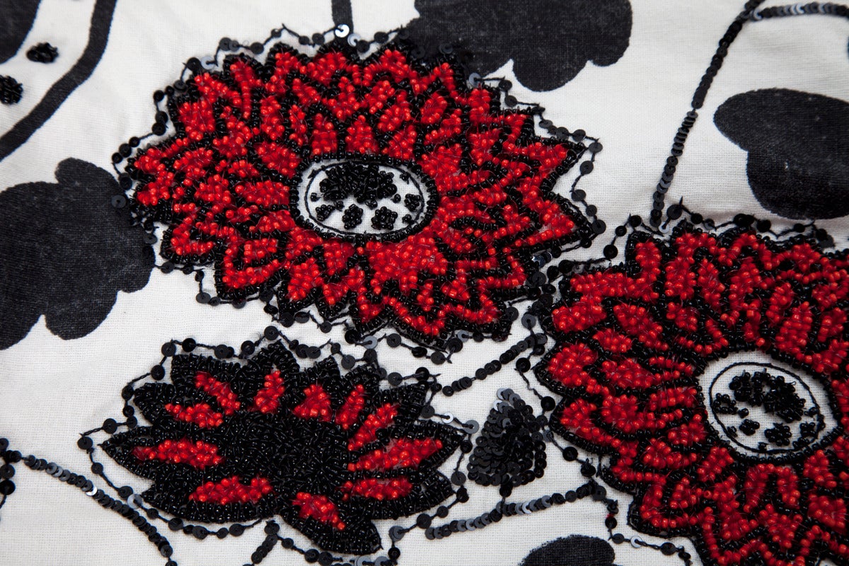 Kenzo Runway Printed Cotton & Beads Kimono Jacket 4