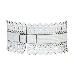 Alaia Laser Cut Leather Corset Belt