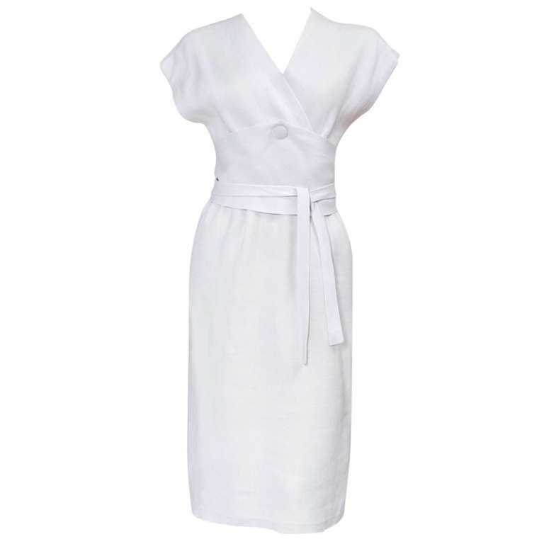 Givenchy Haute Couture Linen Day Dress at 1stDibs