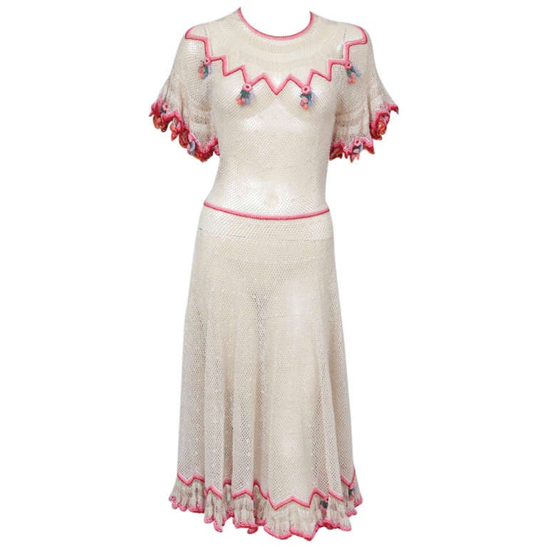 1940's Crochet Swing Dress