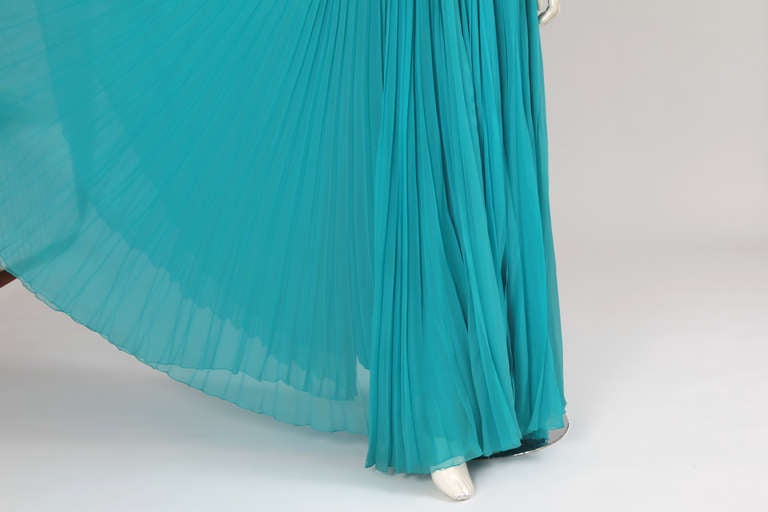 Women's 1960's Evelyn Byrnes Evening Silk Chiffon Strapless Gown For Sale