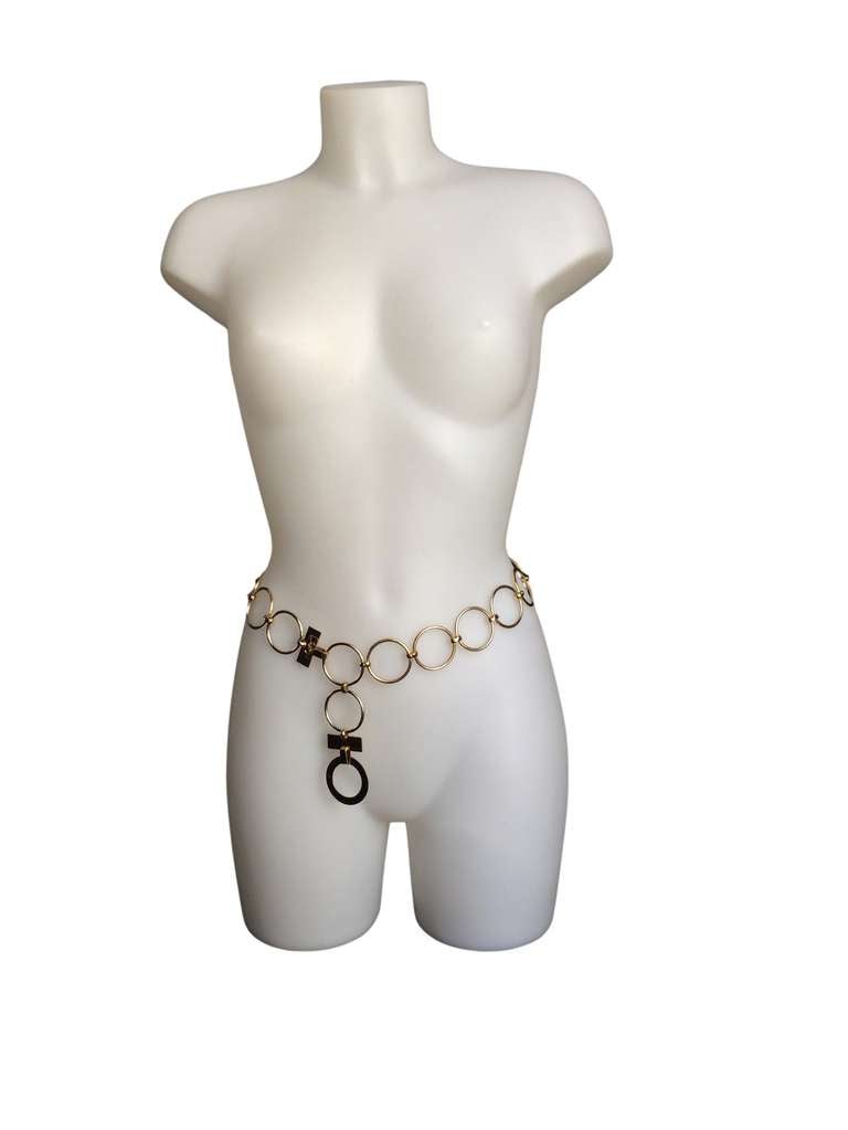 Beige Yves Saint Laurent Vintage Chain Belt