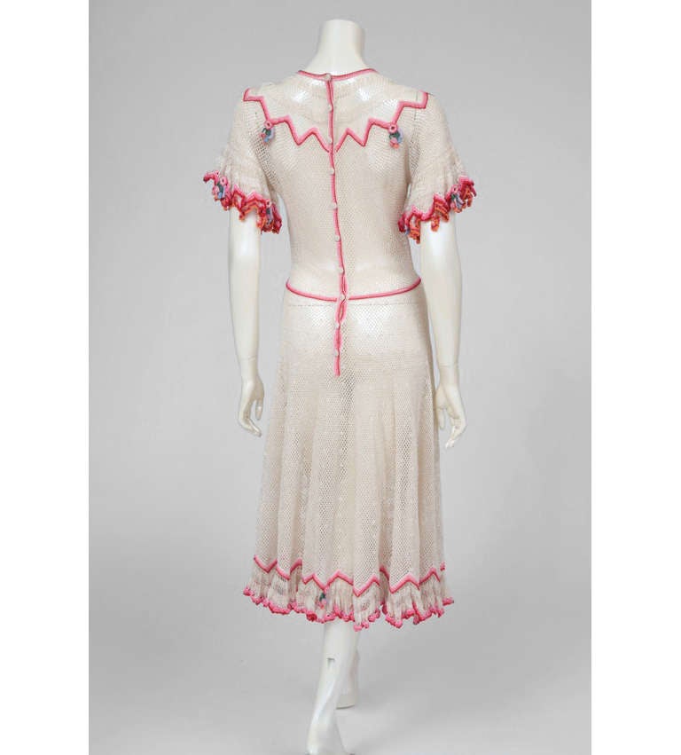1940's Crochet Swing Dress In New Condition In Geneva, CH