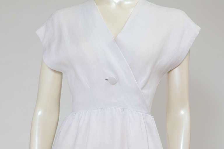 Givenchy Haute Couture Linen Day Dress In Excellent Condition In Geneva, CH