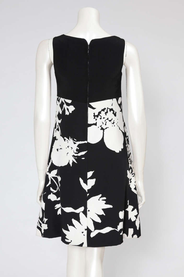 Black Ungaro Attributed Haute Couture A-Line Silk Crepe Cocktail Dress For Sale