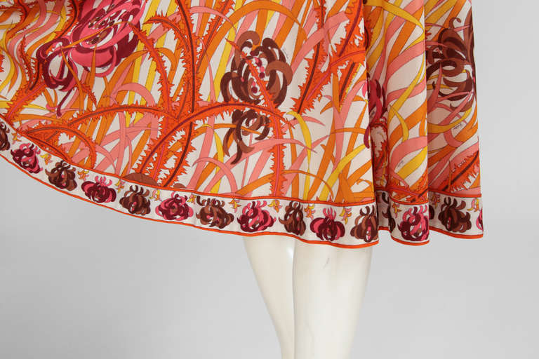 Emilio Pucci Print Silk Jersey Shirt & Skirt Ensemble In Excellent Condition For Sale In Geneva, CH