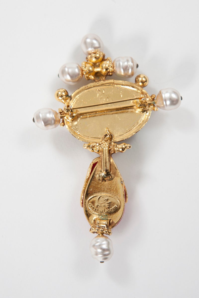 Baroque Christian Lacroix Cabochons Brooch