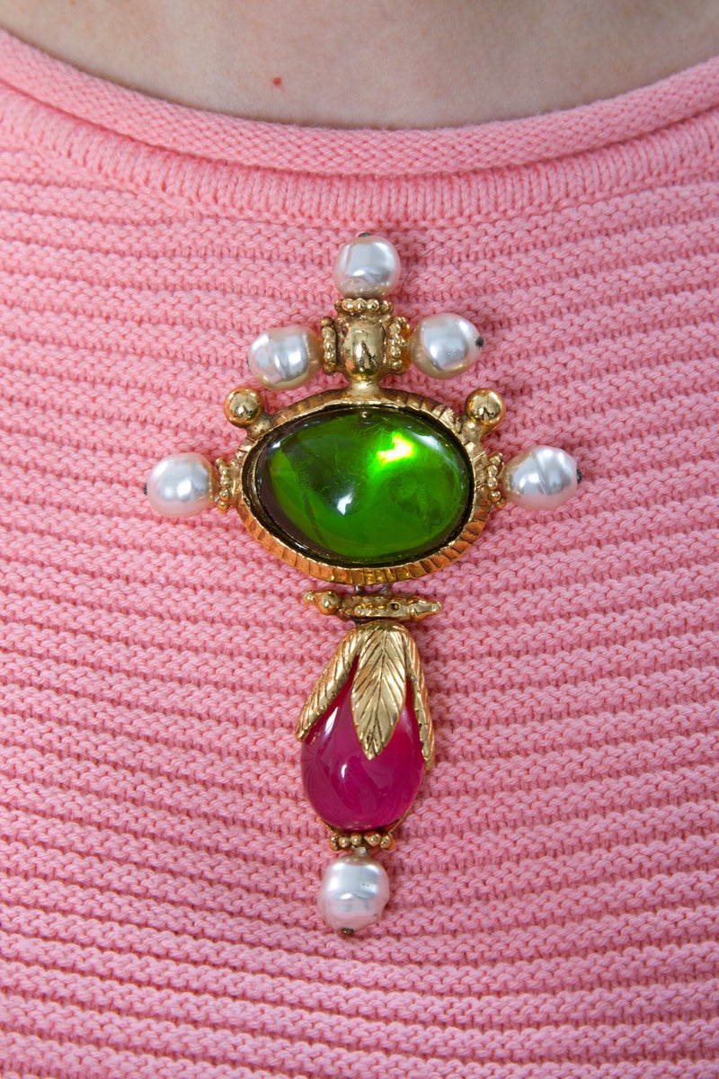 Christian Lacroix Cabochons Brooch