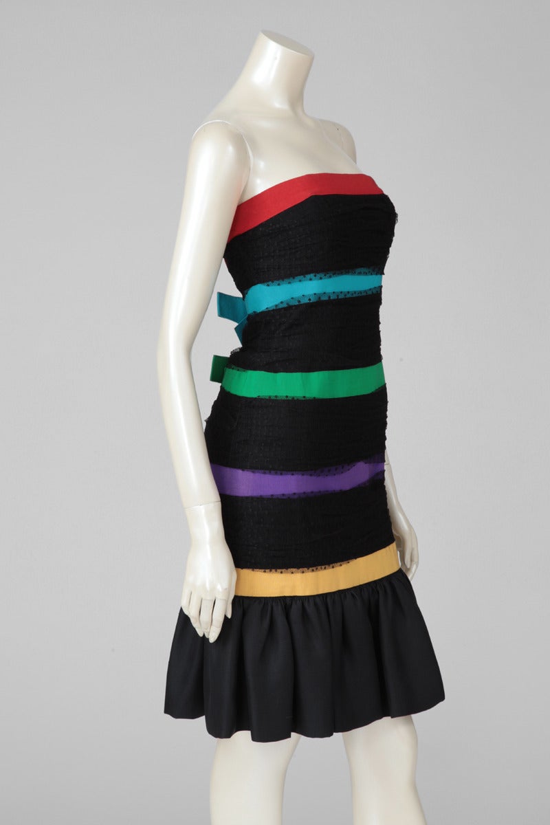 Documented Yves Saint Laurent Runway Strapless Cocktail Dress, SS1987 2