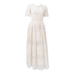 Vintage Valentino Haute Couture Cotton & Guipure Dress