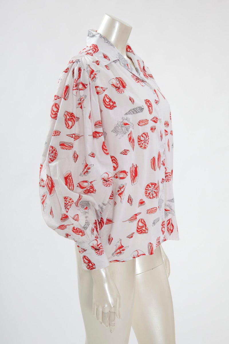 Valentino Seashell Print Cotton Shirt