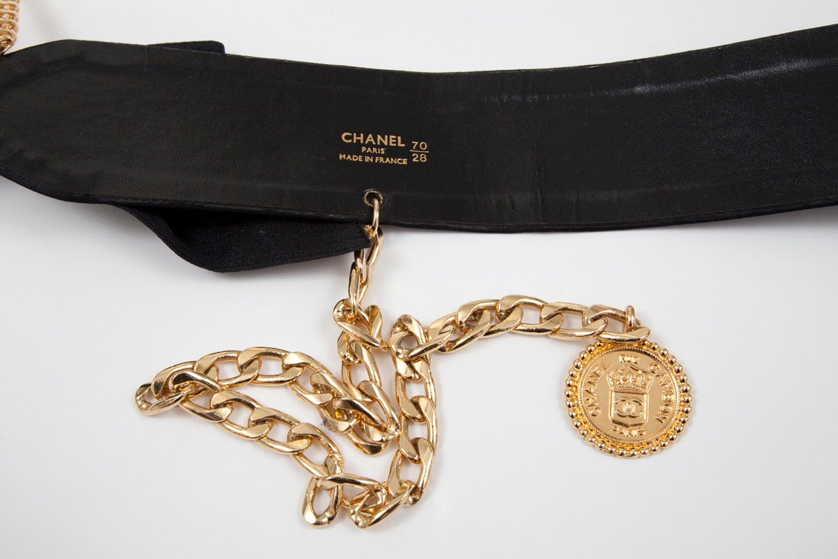 Chanel Bow-Embellished Leather & Silk Waist Belt, Spring-Summer 1993 In Good Condition In Geneva, CH