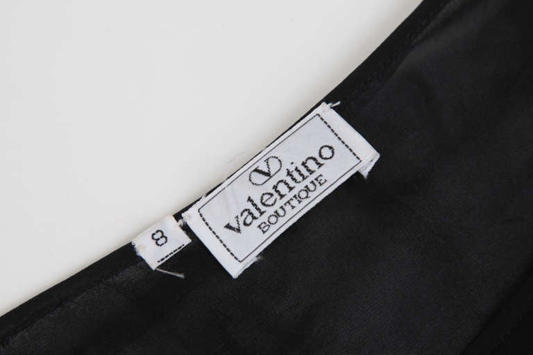 Black Valentino Silk & Satin Cocktail Dress For Sale