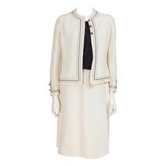 Gabrielle Chanel Haute Couture Three Piece Skirt Suit, Circa 1968-1970 11