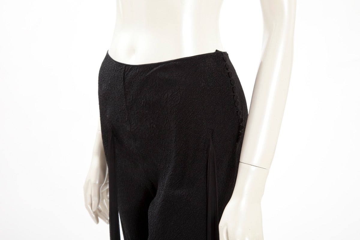John Galliano Textured Silk Pants In Good Condition In Geneva, CH