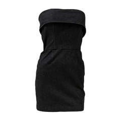 Yves Saint Laurent Denim Strapless Mini Dress 2