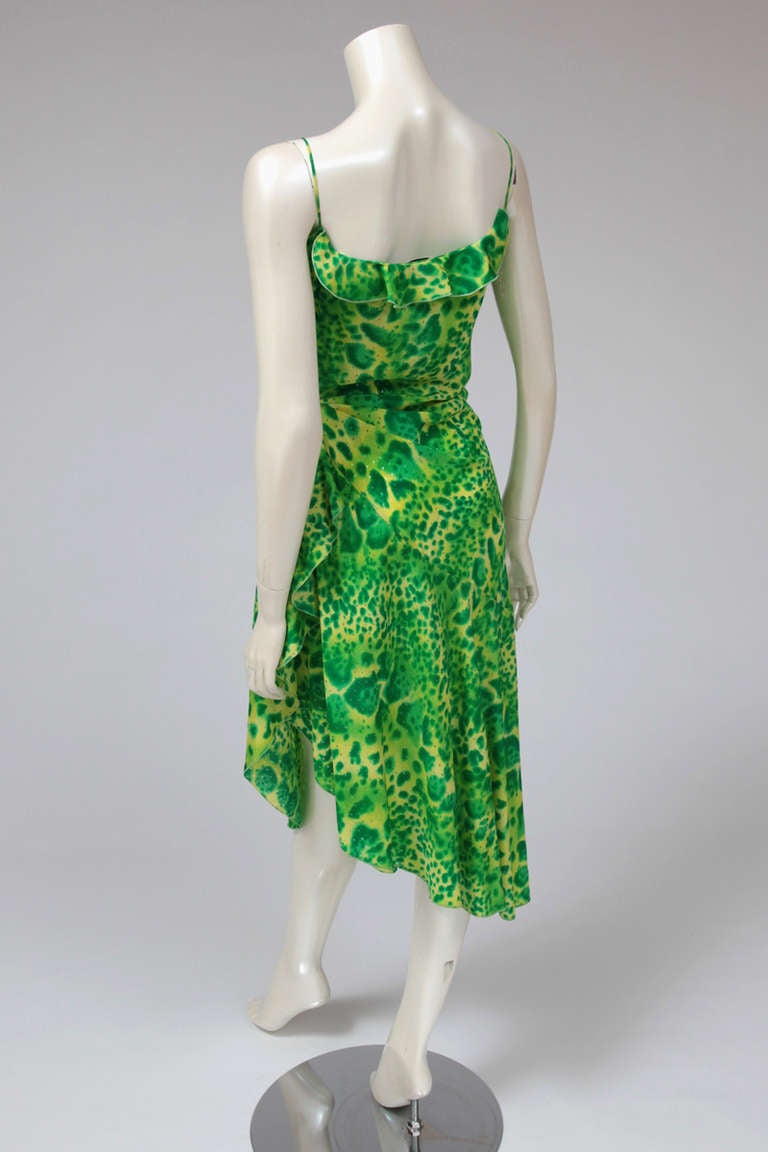 Women's Emanuel Ungaro Silk Leopard Print Party Dress