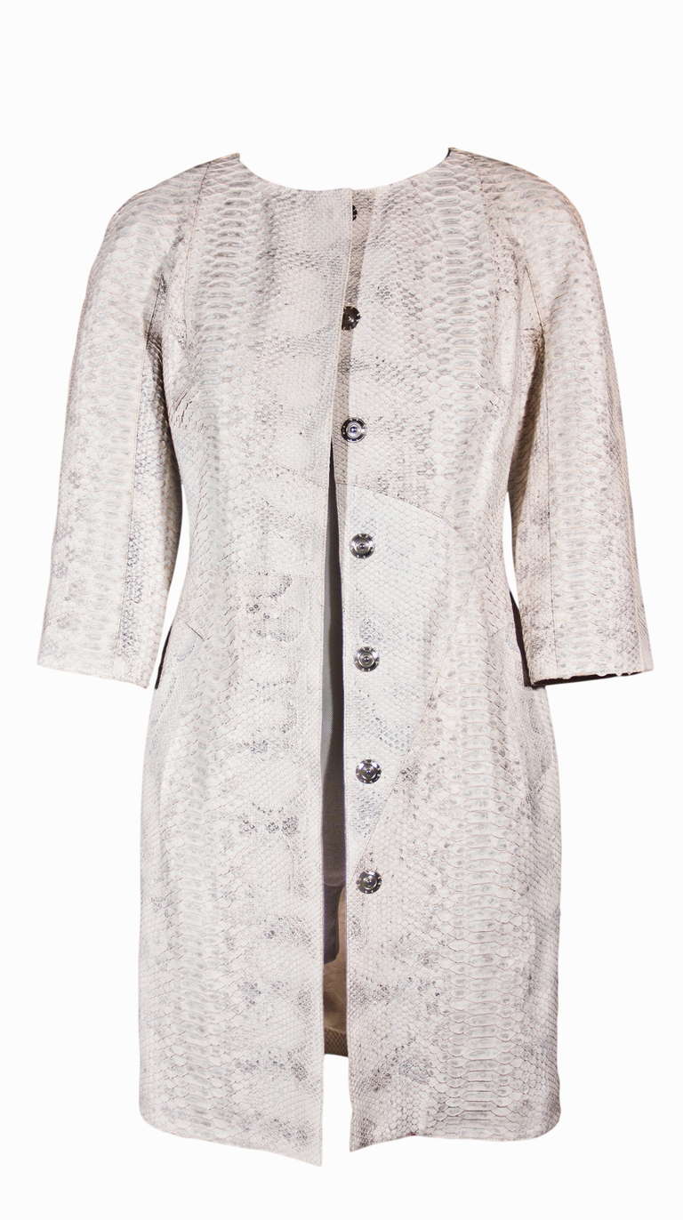 Gray Christian Dior Python Princess Coat